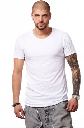 Tricou Alb Simplu Barbati - Moss Men Pure White - Design Unic Si Original Moss