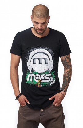 Tricou Negru Barbati - MOSS Style Green - Design Unic Si Original