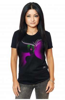 Tricou Negru Dama Lady With Green Tears