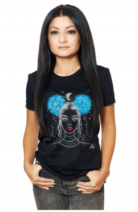 Tricou Negru Dama Little Night Blue Bear