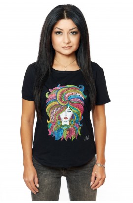 Tricou Negru Dama Medusa Style