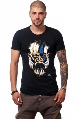 Tricou Negru De Barbati - Bearded MOSS Man - Design Unic Si Original Moss