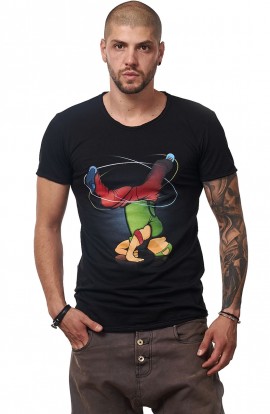 Tricou Negru De Barbati - Breakdancer Green - Design Unic Si Original Moss