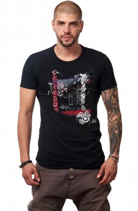 Tricou Negru De Barbati - Imprimeu Freedom - Design Unic Si Original Moss