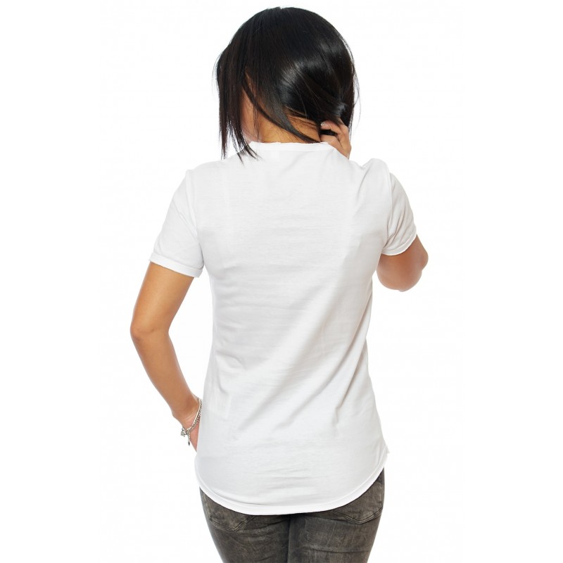 Spate Tricou Alb Dama MOSS
