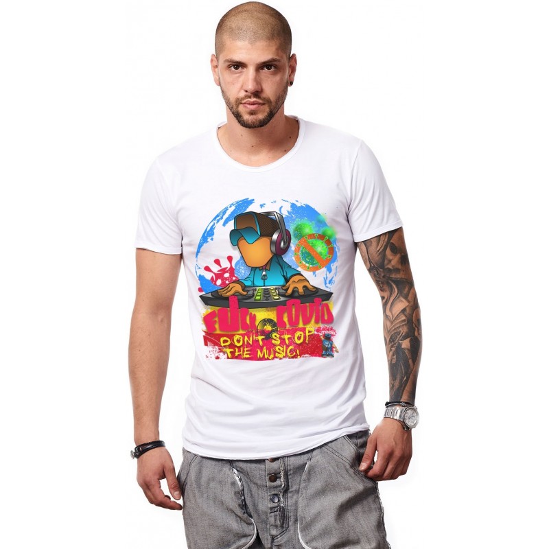 Tricou Alb Barbati - Imprimeu Covid - Design Unic Si Original Moss