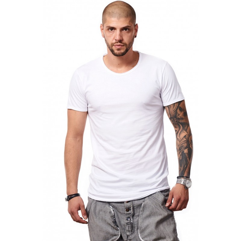 Tricou Alb Simplu Barbati - Moss Men Pure White - Design Unic Si Original Moss