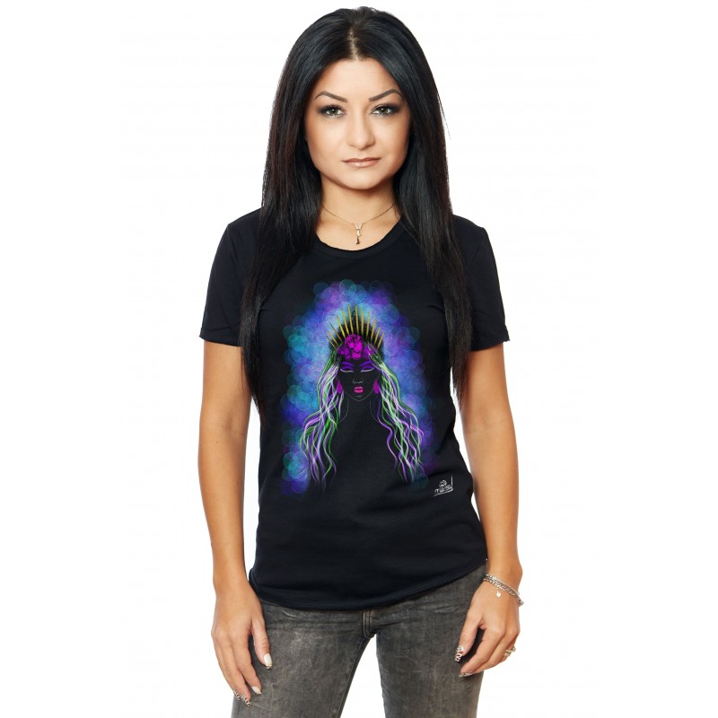 Tricou Negru Dama Blue Queen