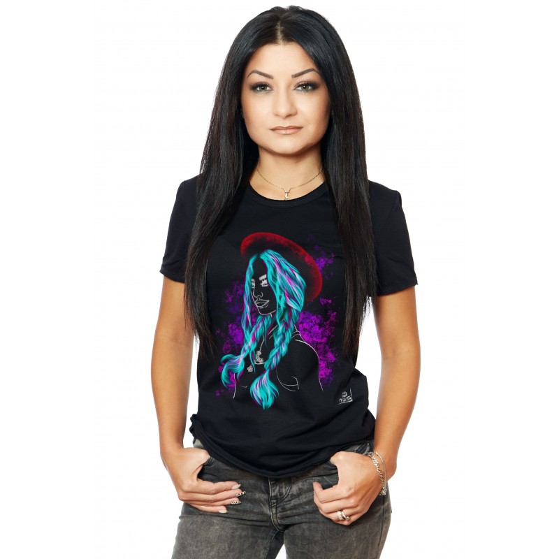 Tricou Negru Dama Blue Schoolgirl Tails