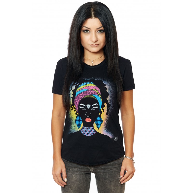 Tricou Negru Dama Cubano Style
