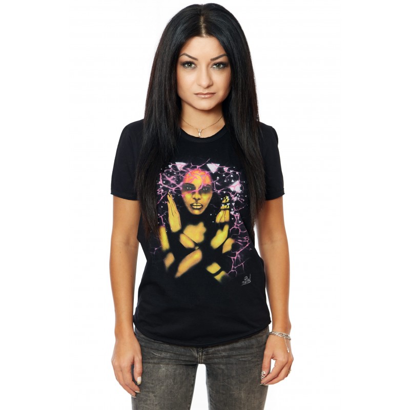 Tricou Negru Dama Goldish  Reflection