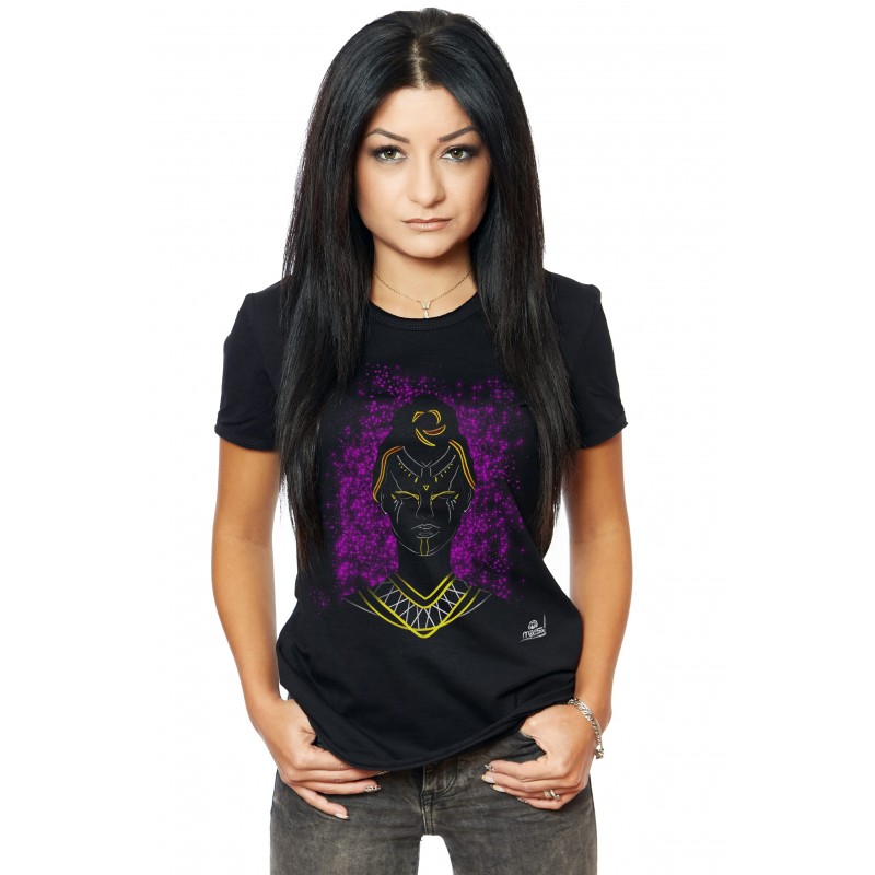 Tricou Negru Dama Indian Golden Traditions