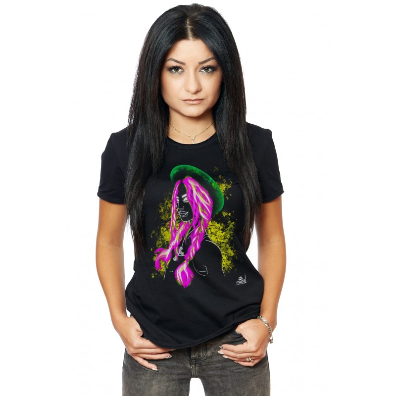 Tricou Negru Dama Pink Schoolgirl Tails