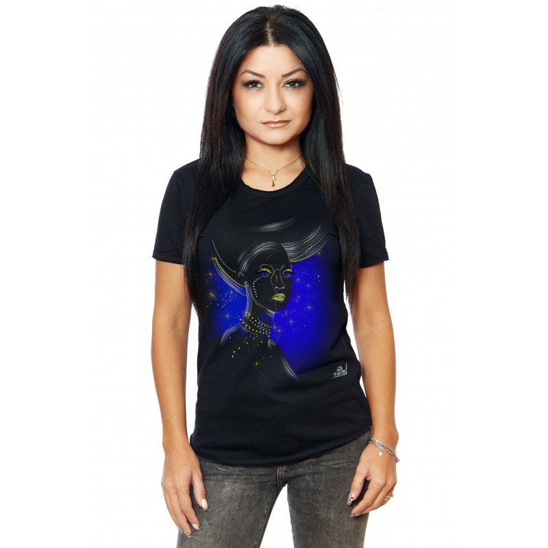 Tricou Negru Dama Stylish Girl In Blue