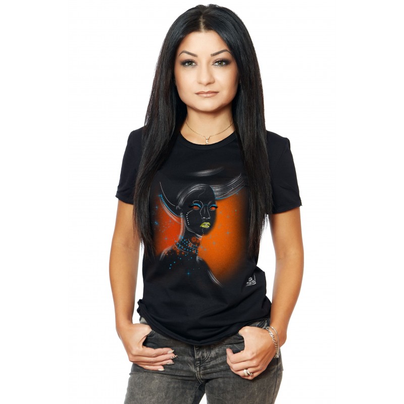 Tricou Negru Dama Stylish Girl In Orange
