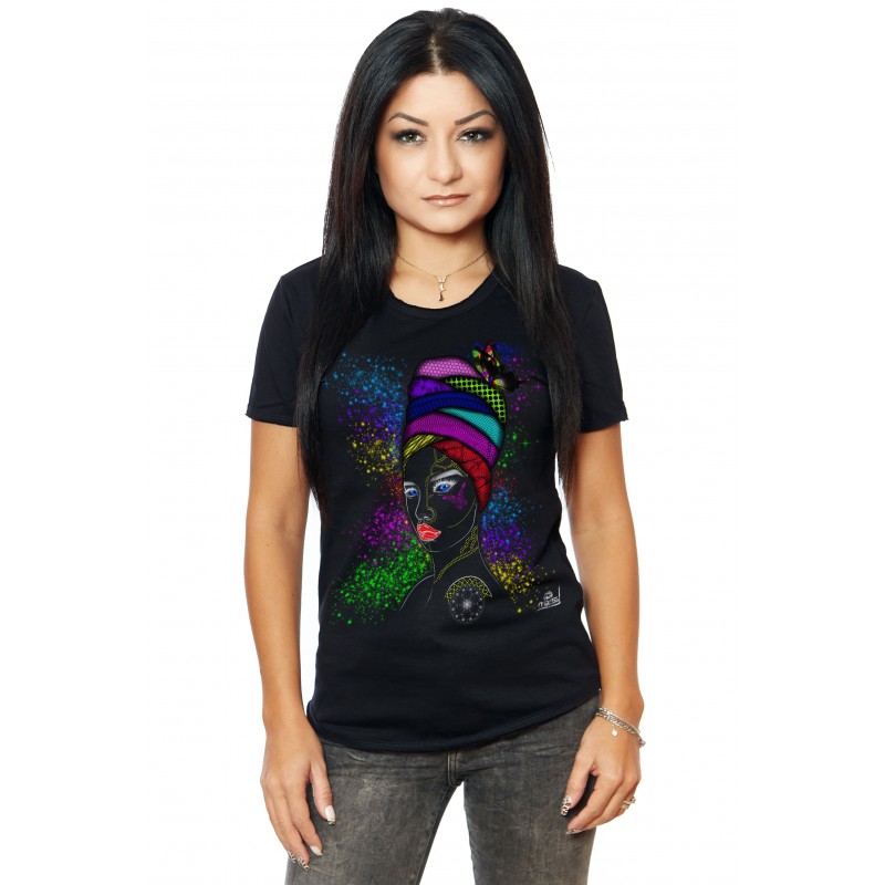 Tricou Negru Dama Tattooed Face