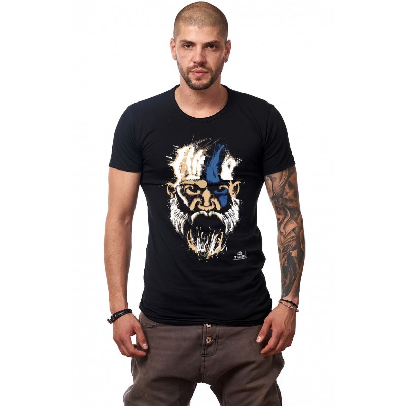 Tricou Negru De Barbati - Bearded MOSS Man - Design Unic Si Original Moss