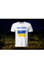 Tricou Alb "Slava Ukraini"-Print Front