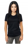 Tricou Negru Simplu De Dama - Moss Girl Pure Black - Design Unic Si Original Moss