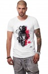 Tricou Alb Barbati - Imprimeu Black Cobra - Design Unic Si Original Moss