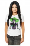 Tricou Alb Dama Lady With The Green Hat