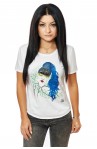 Tricou Alb Dama Sleepy Girl Blue Hair