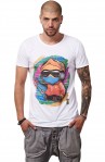 Tricou Alb MOSS - Imprimeu Skater Boy Orange - #vreausaajut