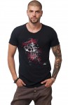 Tricou Negru Barbati - Imprimeu Calm As The Wind - Design Unic Si Original Moss