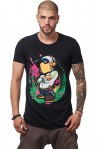 Tricou Negru Barbati - Imprimeu Dj Mc Gray - Design Unic Si Original Moss