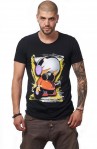 Tricou Negru Barbati - Imprimeu Dj Tiny Orange- Design Unic Si Original Moss