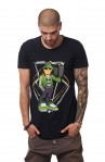 Tricou Negru Barbati - Imprimeu Street Rapper Green - Design Unic Si Original Moss