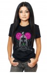 Tricou Negru Dama Little Night Pink Bear