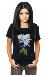 Tricou Negru Dama Multicolored Feathers