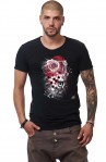 Tricou Negru De Barbati - Imprimeu Whirlwind - Design Unic Si Original Moss